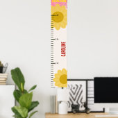 Little Sunflower Pink Girls Growth Chart Poster (Heimbüro)
