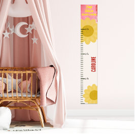 Little Sunflower Pink Girls Growth Chart Poster