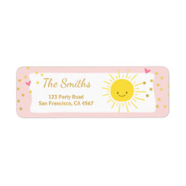Little sunshine Address Labels Summer Pink Gold