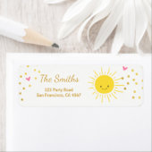 Little sunshine Address Labels Summer Pink Gold (Insitu)