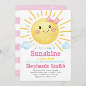 Little Sunshine Baby Dusche Einladung Ray of-A159 (Vorne/Hinten)