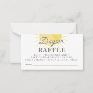 Little Sunshine Baby Duwer Windel Raffle Card Mitteilungskarte