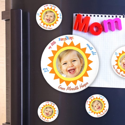 Little Sunshine Baby Foto Keepake Kitchen Office Magnet