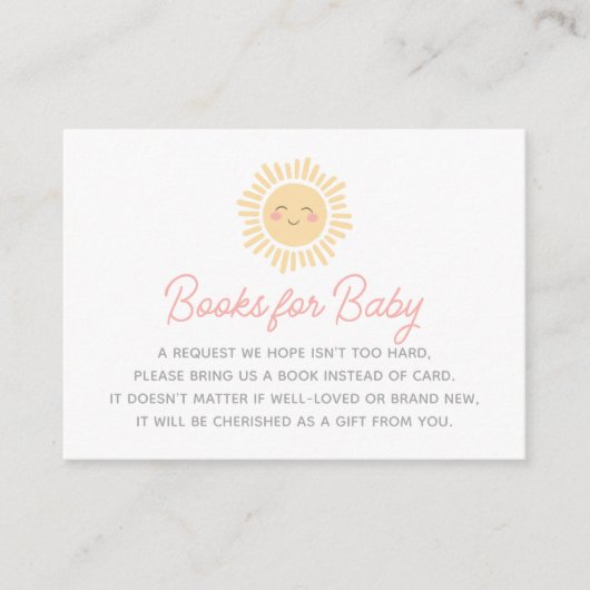Little Sunshine Baby Shower Books for Baby Begleitkarte (Vorderseite)