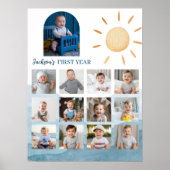 Little Sunshine Birthday Foto Milestone Poster (Vorne)