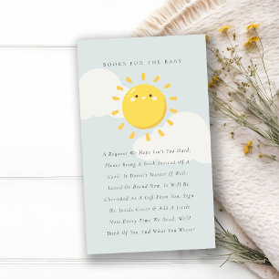 Little Sunshine Blue Books for Baby Shower Begleitkarte
