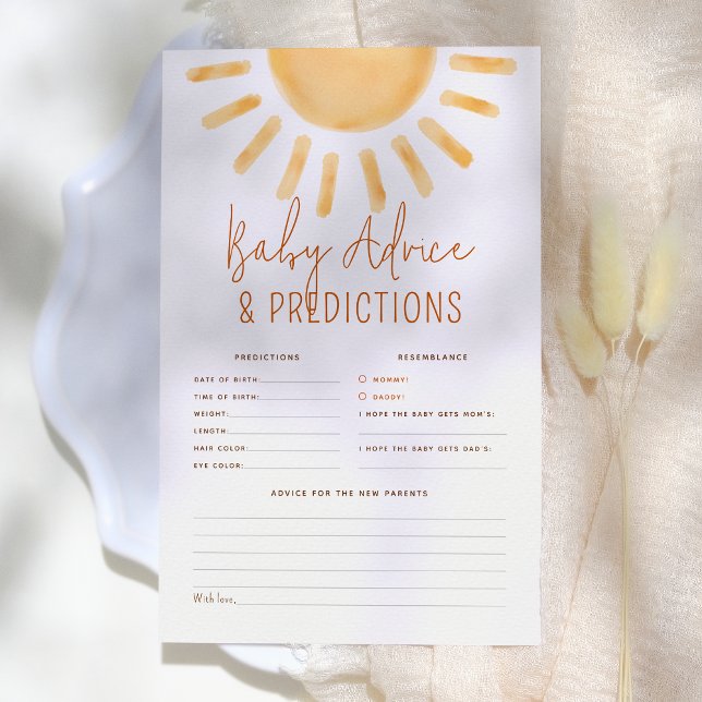 Little Sunshine Boho Baby Predictions & Advice Gam (Von Creator hochgeladen)
