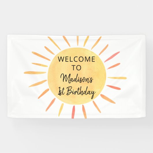 Little Sunshine Boho Birthday Banner (Horizontal)
