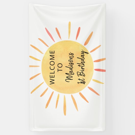 Little Sunshine Boho Birthday Banner (Vertikal)