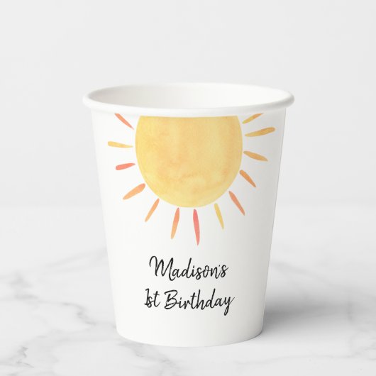 Little Sunshine Boho Birthday Pappbecher (Rückseite)