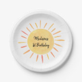 Little Sunshine Boho Birthday Pappteller (Vorderseite)