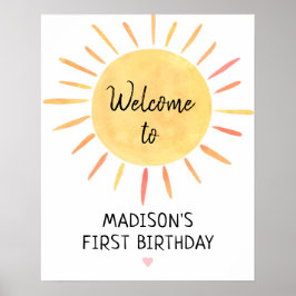 Little Sunshine Boho Birthday Willkommen Poster