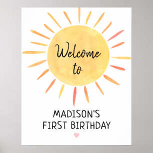 Little Sunshine Boho Birthday Willkommen Poster