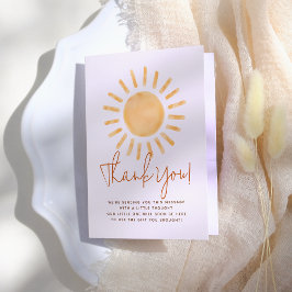 Little Sunshine Boho Gender Neutral Baby Dusche Dankeskarte