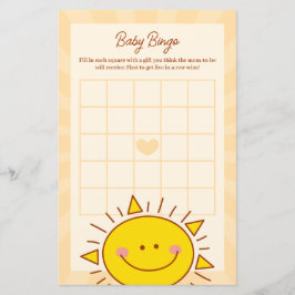 Little Sunshine Boy Baby Shower Bingo Spiel