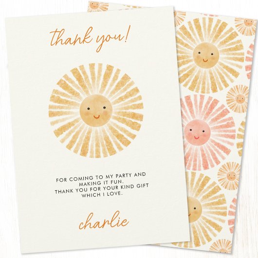 Little Sunshine Dankeschön Card Einladung