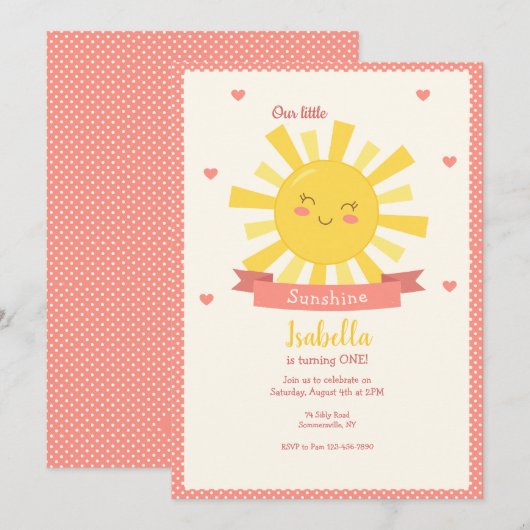 Little Sunshine Einladung (Vorne/Hinten)