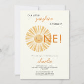 Little Sunshine Erster Geburtstag Einladung (Vorderseite)
