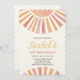 Little Sunshine Erster Geburtstag, Sonnenschein 1. Einladung