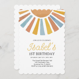Little Sunshine Erster Geburtstag, Sonnenschein 1. Einladung