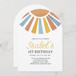 Little Sunshine Erster Geburtstag, Sonnenschein 1. Einladung