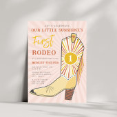 Little Sunshine First Rodeo Boot Birthday Party Einladung
