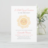 Little Sunshine Girl Baby Dusche Einladung (Stehend Vorderseite)