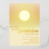 Little Sunshine Gold Sun Baby Showroom Invitati Folieneinladung (Vorderseite)