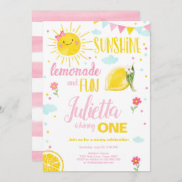 Little Sunshine Lemonade Pink Girl Lemon Geburtsta Einladung