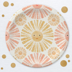 Little Sunshine Pattern Baby Dusche Pappteller