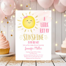 Little Sunshine Pink & Gold Baby Dusche