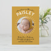 Little Sunshine Retro Foto Collage Geburt Ankündigung (Stehend Vorderseite)