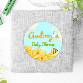 Little Sunshine - Spring Baby Shower Runder Aufkleber