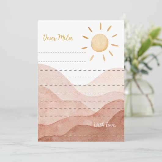 Little Sunshine Time Capsule Note Card Dankeskarte (Stehend Vorderseite)