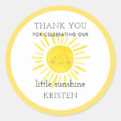 Little Sunshine Vielen Dank Runder Aufkleber (Vorderseite)