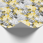 Little Sunshine Yellow Character Pattern Geschenkpapier (Ecke)