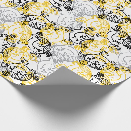 Little Sunshine Yellow Character Pattern Geschenkpapier (Ecke)