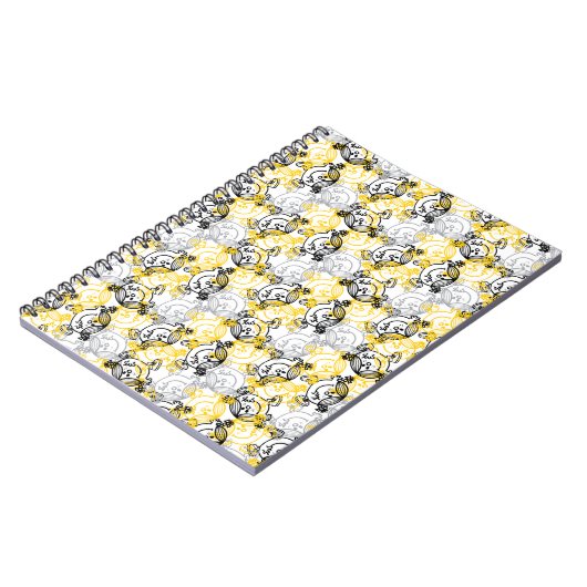 Little Sunshine Yellow Character Pattern Notizblock (Linke Seite)