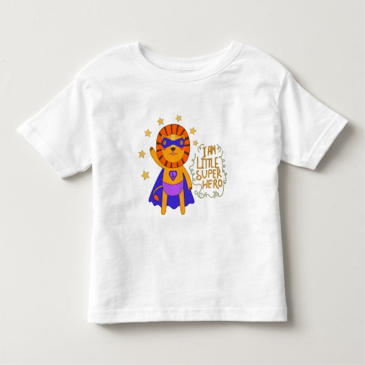 Little Super Hero, Niedlich Caped Lion Kleinkind T-shirt (Vorderseite)