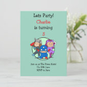 Little Super Heroes Party Einladung (Stehend Vorderseite)