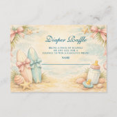 Little Surfer Baby Shower Diapper Raffle Begleitkarte (Vorderseite)