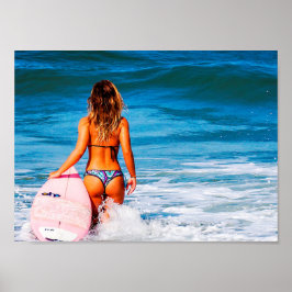 Little Surfer Girl Poster