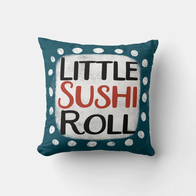 Little Sushi Roll Throw Kissen (Vorderseite)