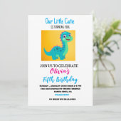 Little Süsse Blue Dinosaurier 5. Geburtstag (Stehend Vorderseite)