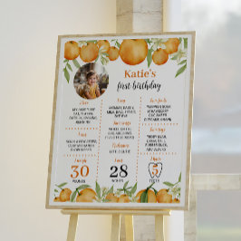 Little Süsse Citrus 1. Geburtstag Milestone Zeiche Poster
