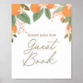 Little Süsse Citrus Baby Shower Guest Book Sign Poster (Vorne)