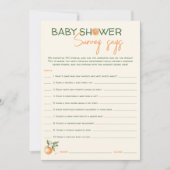 Little Süsse Citrus Baby Shower Survey Says Card Einladung (Vorderseite)