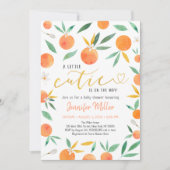 Little Süsse Greenery Gold Baby Dusche Einladung (Vorderseite)