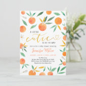 Little Süsse Greenery Gold Baby Dusche Einladung (Stehend Vorderseite)