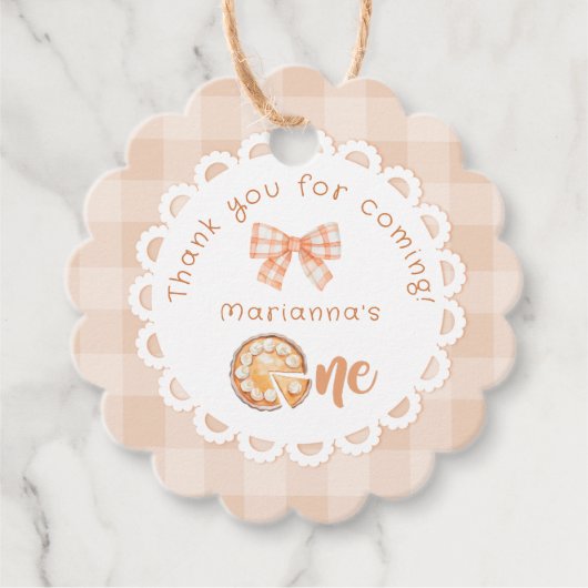 Little Süsse Pie 1. Birtdhay Danke Geschenkanhänger (Vorderseite)